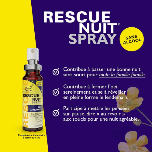 FLEURS DE BACH Rescue Nuit Spray 20ml Sommeil Réparateur Pharma360