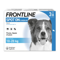 Frontline Spot-On Chien M 3 Pipettes Protection Parasites Efficace