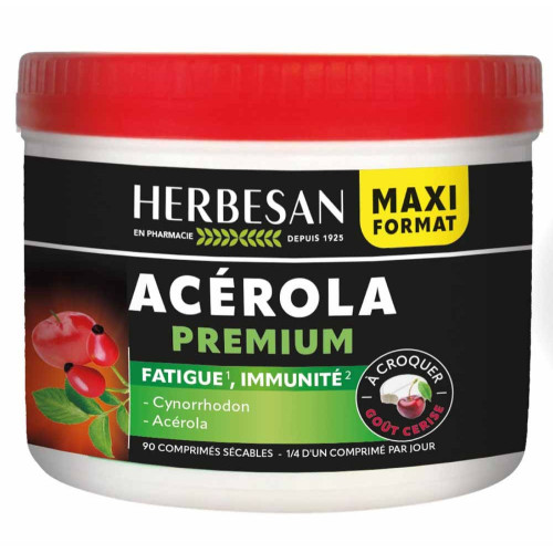 Herbesan Acérola Premium 90 Comprimés Énergie et Immunité Pharma360
