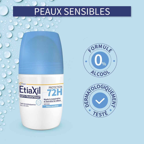ETIAXIL Déod Anti-Transpirant 72h - Roll-on 2x50ml