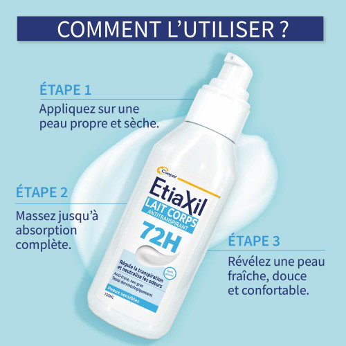 ETIAXIL Anti-Transpirant Lait Corps : Protection 72h Peaux Sensibles