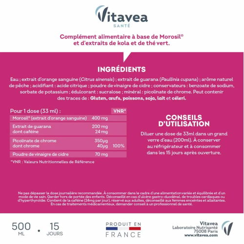 Vitavea Morosil 400 Brûleur 500ml Perte de poids efficace Pharma360