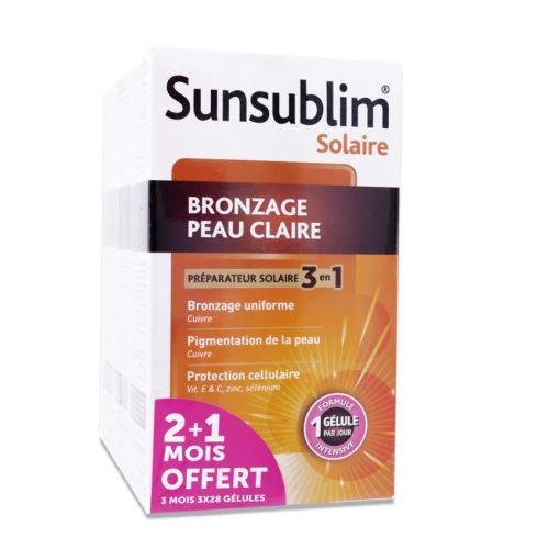 Sunsublim Bronzage Peau Claire 3 x 28 capsules