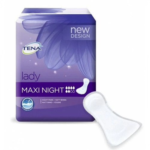 TENA Lady Protège-Nuit Adhésive : 12h anti-fuites, peau sèche