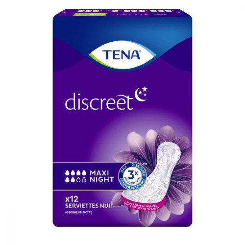 TENA Lady Protège-Nuit Adhésive : 12h anti-fuites, peau sèche