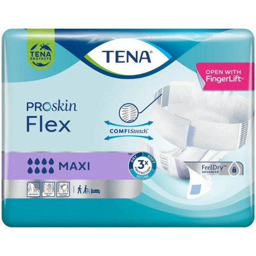 TENA Flex Maxi XL : 4500 ml d'absorption, peau sèche avec FeelDry™