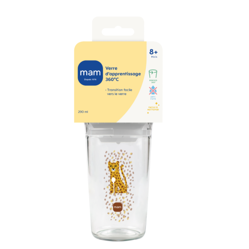 MAM Verre à bec souple 8+ mois - 290ml, apprentissage boisson autonome