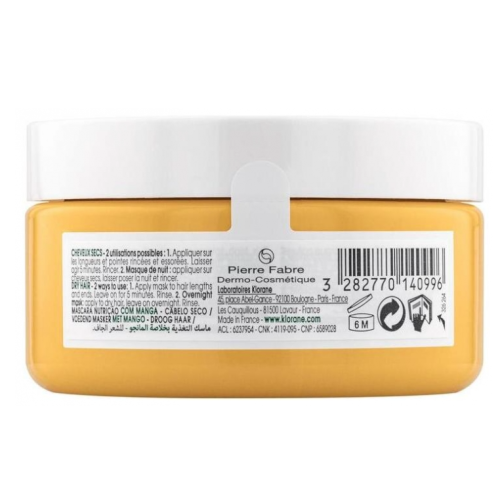 Masque Klorane Mangue : Nutrition intense pour cheveux secs et abîmés