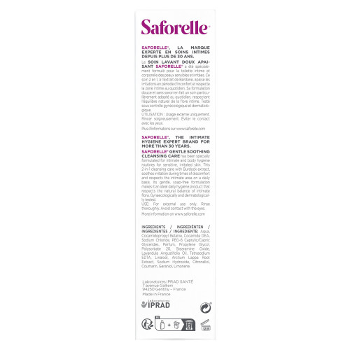 Saforelle Soin Lavant Doux 500ml - Apaise et Nettoie