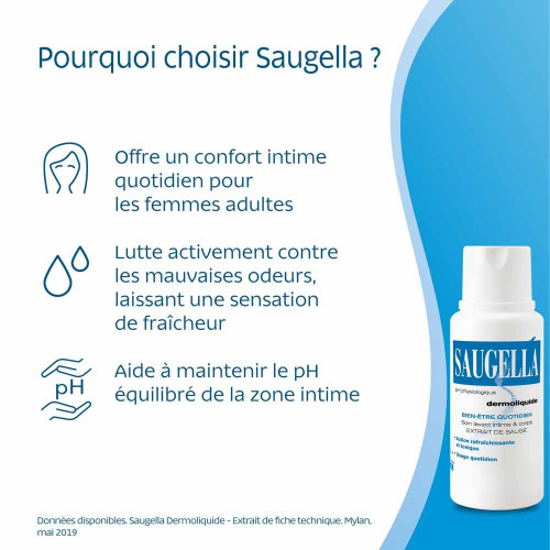 Saugella Dermoliquide 2x250mL - Hygiène Intime Douce Quotidienne