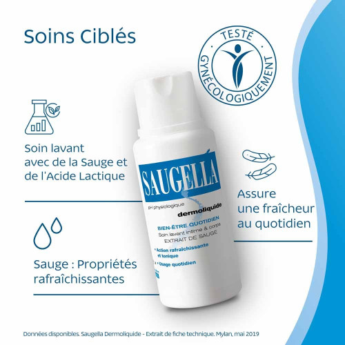 Saugella Dermoliquide 2x250mL - Hygiène Intime Douce Quotidienne