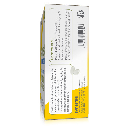 SYNERGIA D-Stress 80 Comprimés - Réduit Fatigue et Stress