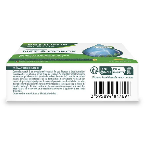Phytosun Aroms Aromadoses Nez Gorge 30 Capsules - Voies Respiratoires