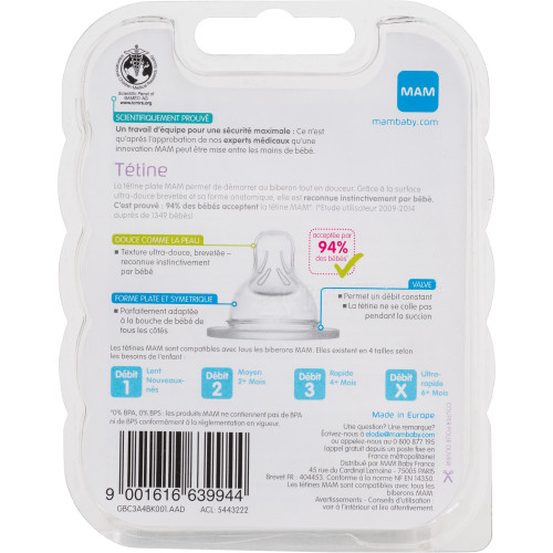 MAM Tétine Plate Silk Débit X - Douceur et Confort pour Bébé