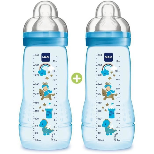 MAM Biberons 2eme Age Cirque 330mL - Anti-colique, Autostérilisant
