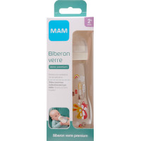 MAM Biberon Verre Feel Good 260mL - Chauffable, Stérilisable