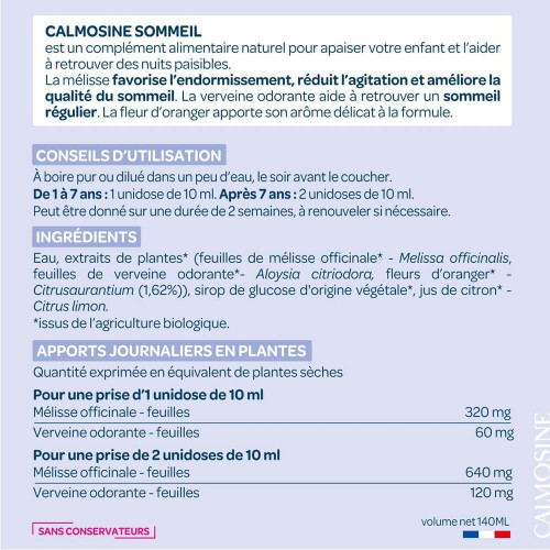 LAUDAVIE CALMOSINE Sommeil Bio 14 Dosettes - Nuits paisibles