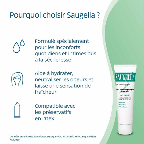 Saugella Gel Antiseptique Naturel 30mL - Protection Intime Naturelle