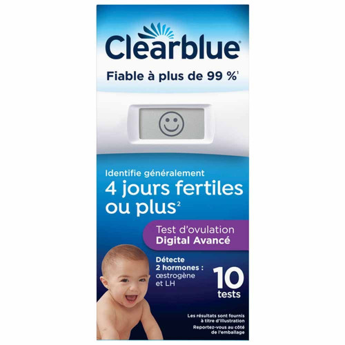 Clearblue Test Ovulation 10 unités - Résultats Digitaux