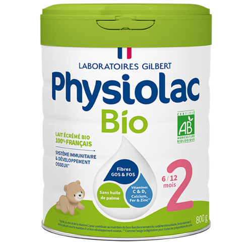 Physiolac Lait Bio 2ème Age 800g - Croissance et Appétit Bébé