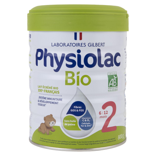 Physiolac Lait Bio 2ème Age 800g - Croissance et Appétit Bébé