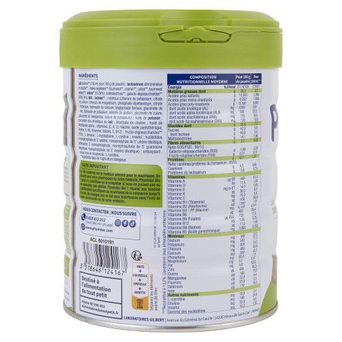 GALLIA Physiolac BIO 1er âge 800g - Alimentation Bio dès Naissance