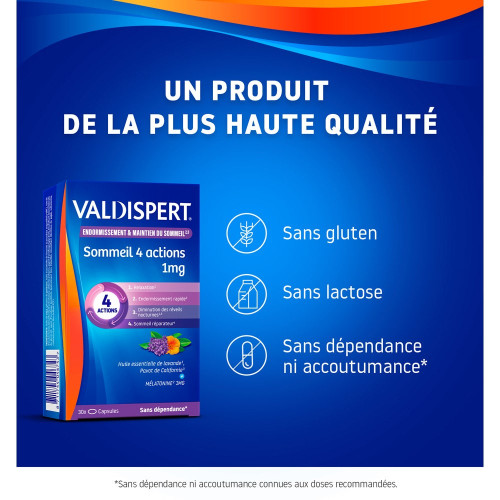 Valdispert Mélatonine 1mg 30 Capsules - Aide à l'endormissement
