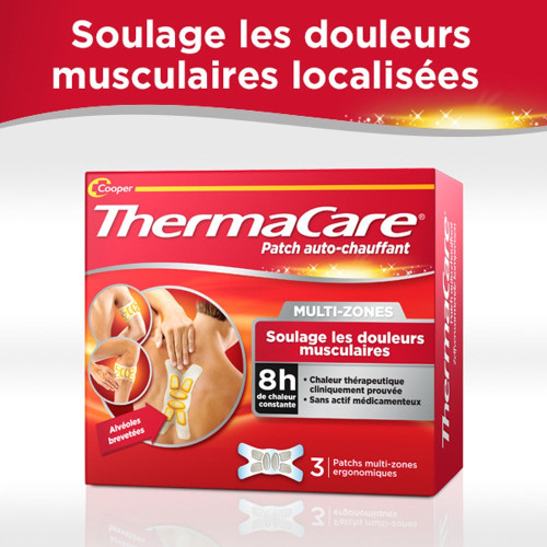 Thermacare Patchs Auto-Chauffants Multi-Zones 3 Patchs
