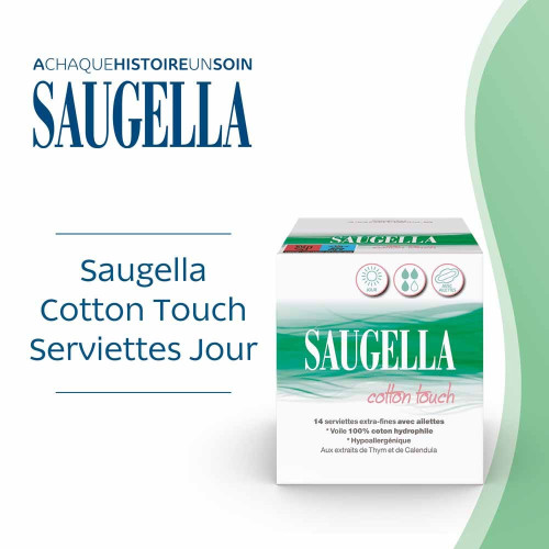 Saugella Cotton Touch 14 Serviettes - Confort et Protection