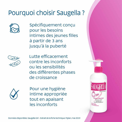 Saugella Emulsion Lavante Douce Girl 200ml - Apaise et Adoucit