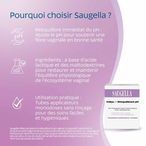 Saugella Intilac Gel 7 Doses - Soulage Démangeaisons et Odeurs