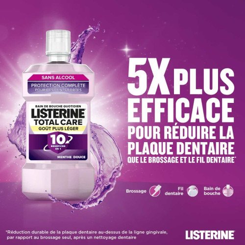 Listerine Total Care 500ml: Hygiène Orale Complète, Fraîcheur 24H