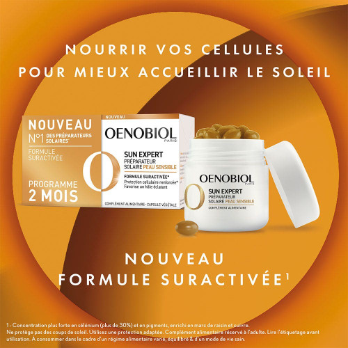 Oenobiol Sun Expert Peaux Sensibles 60 Capsules - Protège la Peau