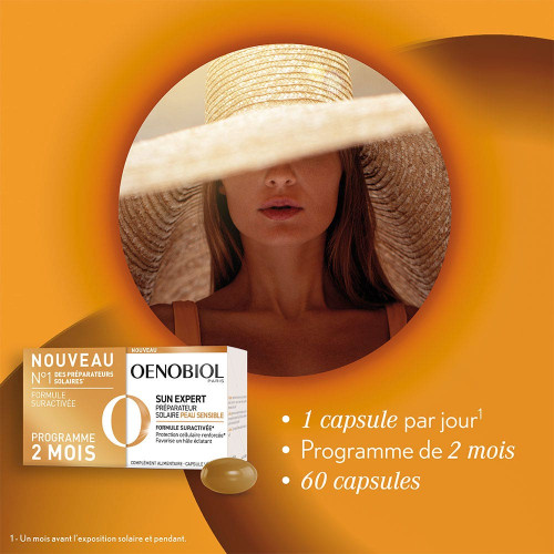 Oenobiol Sun Expert Peaux Sensibles 60 Capsules - Protège la Peau