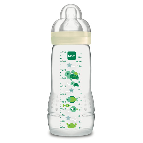 MAM Biberon Easy Active 6m+ 330ml - Prise facile, nettoyage aisé sur