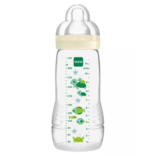 MAM Biberon Easy Active 6m+ 330ml - Prise facile, nettoyage aisé sur