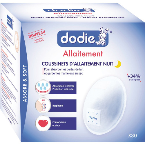 Dodie Coussinets Allaitement Nuit 30pcs - Absorption Supérieure