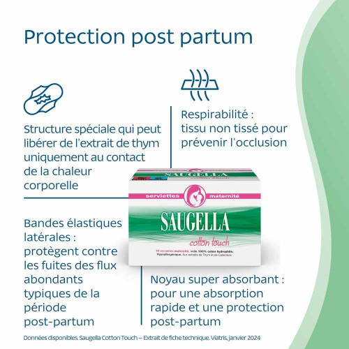 Saugella 10 Serviettes Maternité - Confort et Hygiène