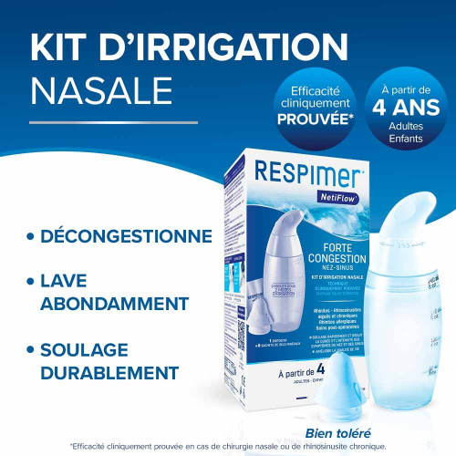 Respimer NetiFlow Kit Nasal 1+6 Sachets - Soulage et Assainit