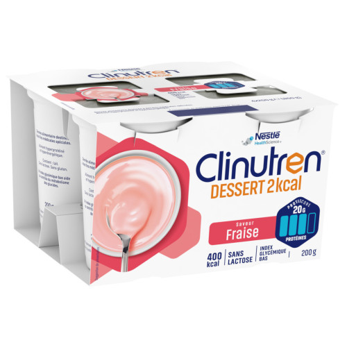 NestléHealthScience CLINUTREN DESSERT HP/HC+ Fraise 4x200mL