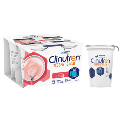 NestléHealthScience CLINUTREN DESSERT HP/HC+ Fraise 4x200mL