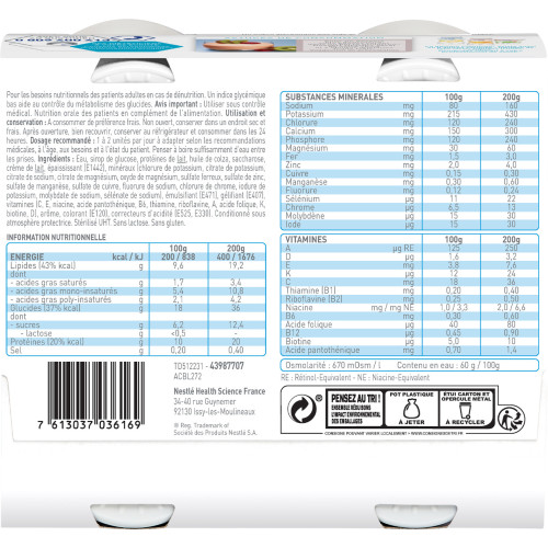 NestléHealthScience CLINUTREN DESSERT HP/HC+ Fraise 4x200mL
