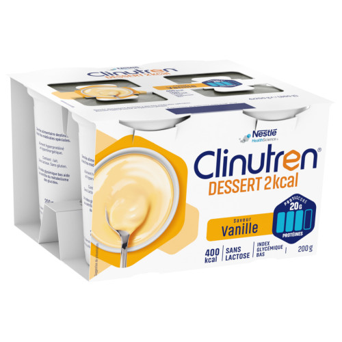 NestléHealthScience CLINUTREN DESSERT HP/HC+ Vanille 4x200mL