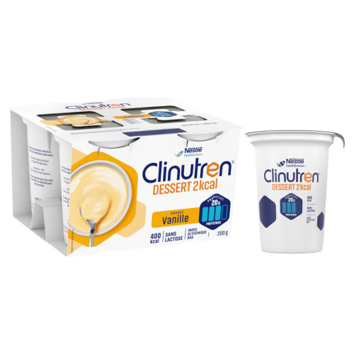 NestléHealthScience CLINUTREN DESSERT HP/HC+ Vanille 4x200mL