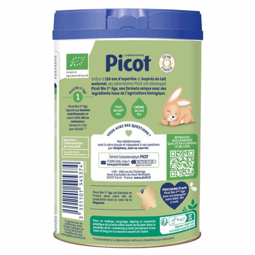 Picot Lait 1er Age Bio 800g - Nourriture Bébé