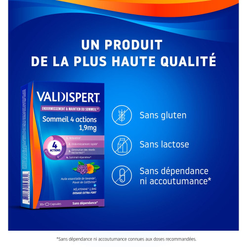 Valdispert Mélatonine 4 Actions 30 Capsules - Sommeil Sain