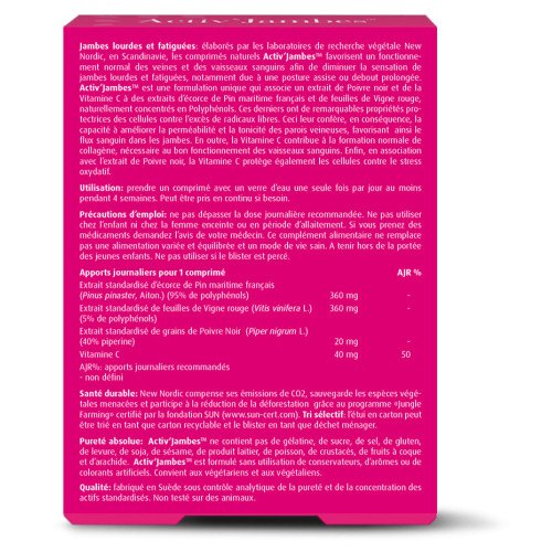 New Nordic Activ'Jambes 90 Comprimés - Soulage Jambes Lourdes