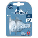 DODIE Tétines Silicone Large 6mois+ Débit 3 - Pack de 2