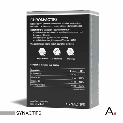 SynActifs Chromactifs 60 gélules - Glycémie et énergie normales