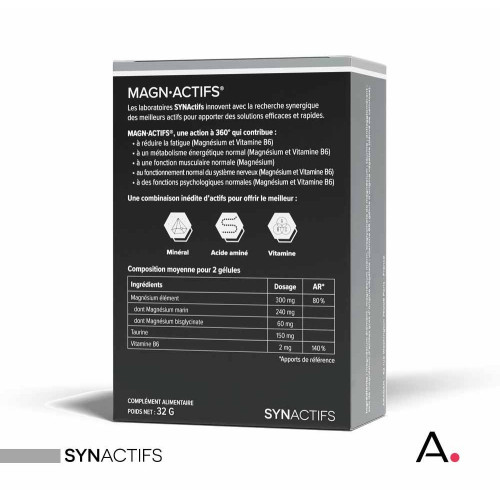 SynActifs Magnactifs 60 gélules - Réduit fatigue et booste énergie